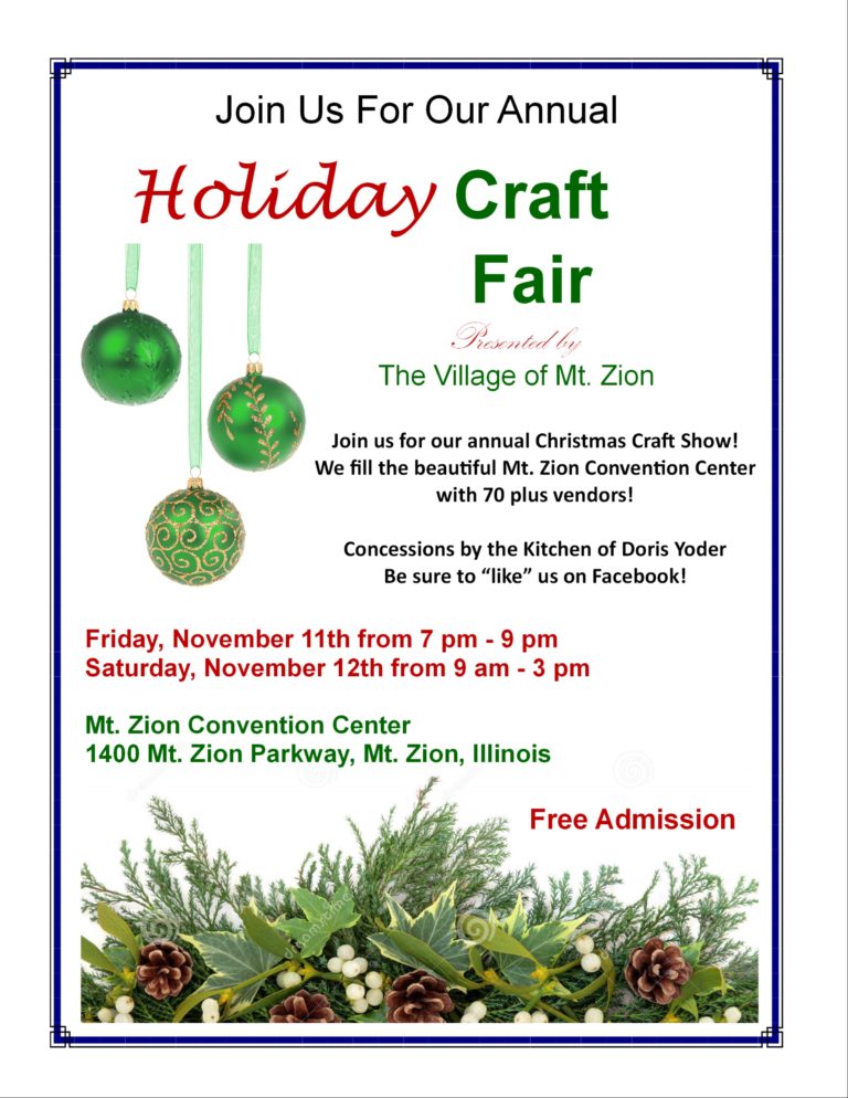 Mt. Zion Christmas Craft Show Mt. Zion Convention Center